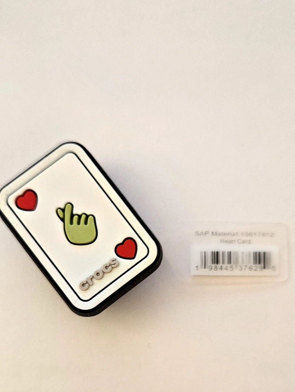Crocs Jibbitz Charm Heart Card Phone Case White & Red